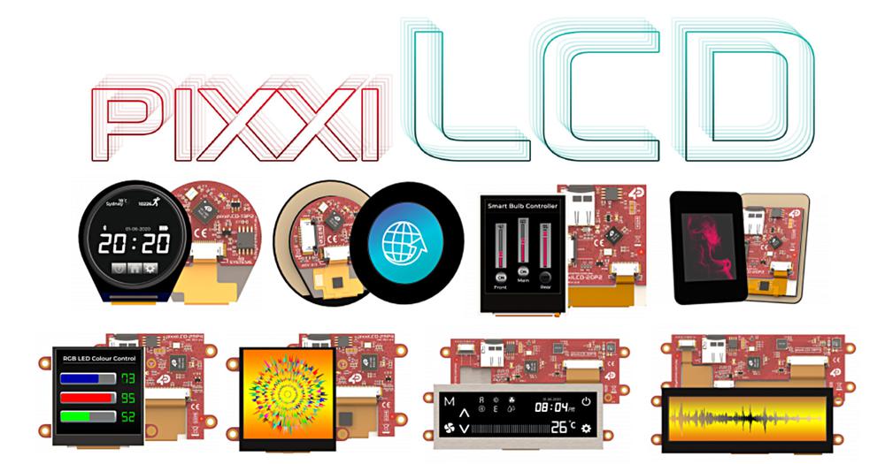 4D Systems pixxiLCD - 4 nové typy inteligentných displejov