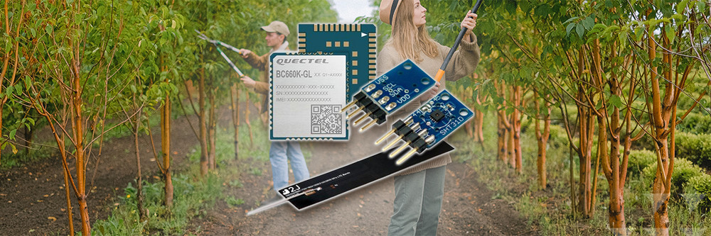Batériou napájané mobilné IoT senzory s Quectel BC66 a Sensirion SHT4x
