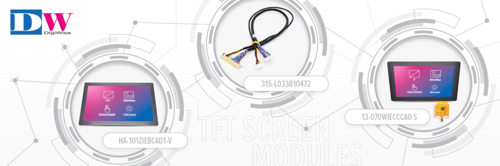 Wypróbuj moduły TFT plug’n’play firmy DigiWise z interfejsem HDMI lub LVDS